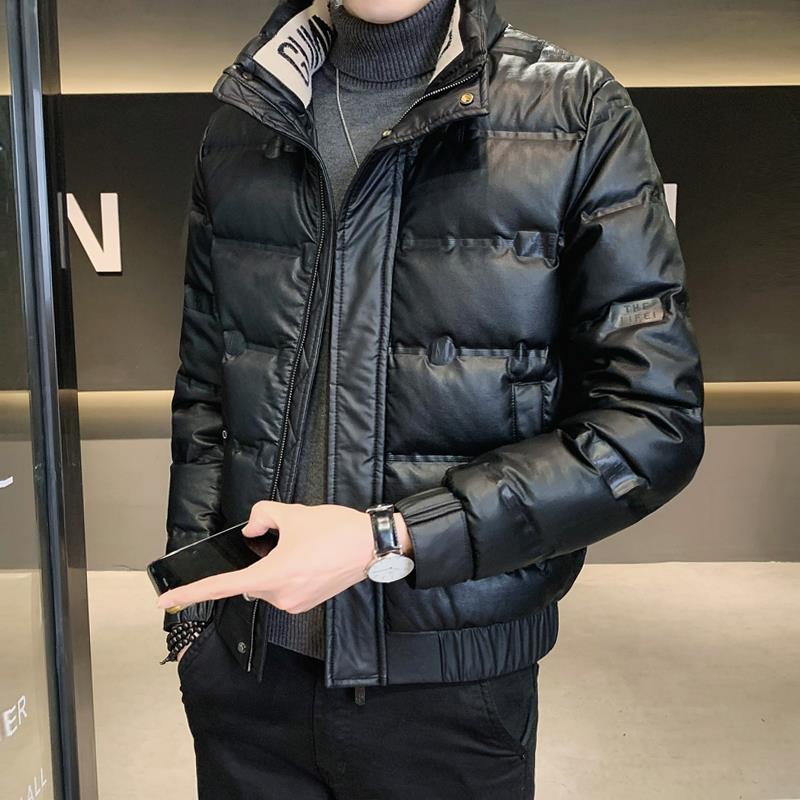 皮羽绒服男2023年新款潮流帅气轻薄短款潮牌冬装加厚外套男秋冬季