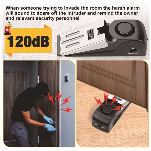 Alarm Doorstop Security Upgraded for Crosize Hotel Door Gap
