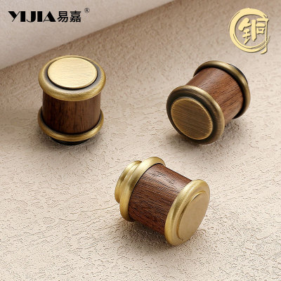 法式古铜色黄铜抽屉拉手高档胡桃木橱柜衣柜鞋柜小单孔柜门把手