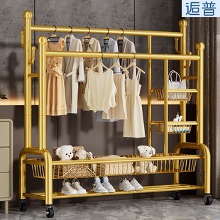 加粗轻奢家用晾衣架简易衣帽架落地阳台晒衣服卧室可移动衣架 新款