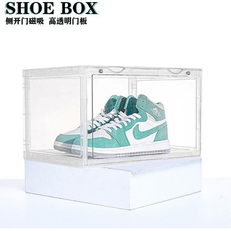 侧开鞋盒透明收纳盒鞋子收藏神器加厚磁吸防氧化鞋柜篮球鞋展示墙,收纳整理,鞋盒,淘宝优惠券,粉丝福利购,淘宝优惠卷