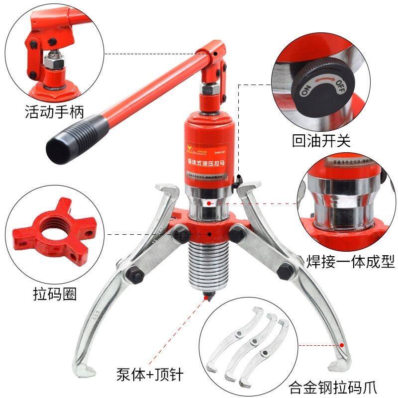 一体液压拉马三爪轴承拆卸工具拔轮器取出器拉马器拉玛拆轴承两爪