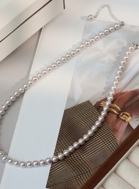 丽沁 链子925银 优雅曼塔玫瑰紫珠满串项链女法式气质优雅颈链