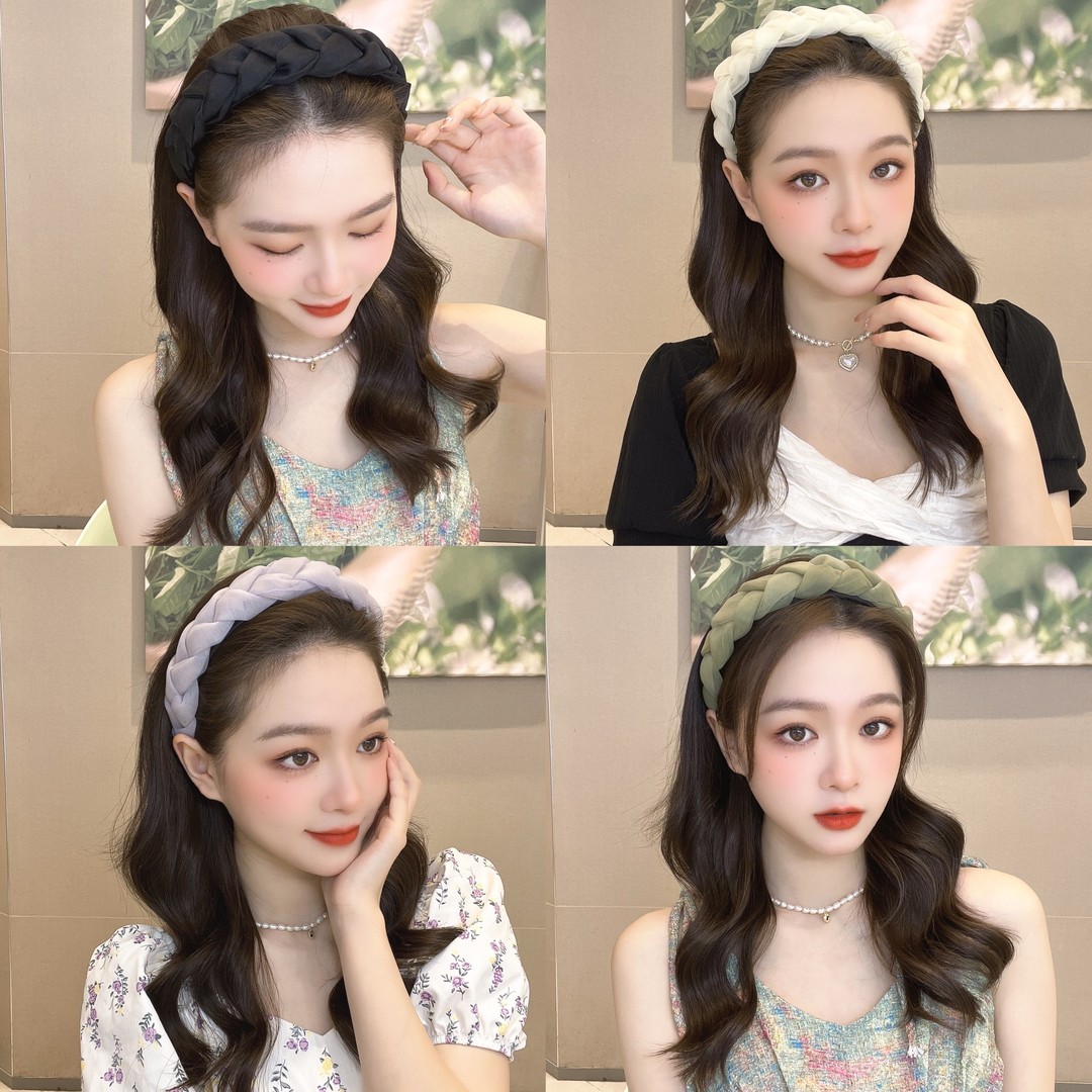 媛选麻花辫发箍高颅顶百搭外出宽边头箍气质