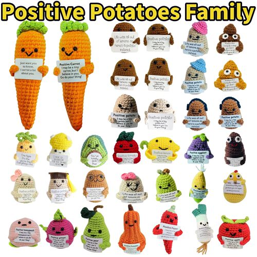 Positive Potatoes Knitted Potato Toy Pocket Mini Handmade