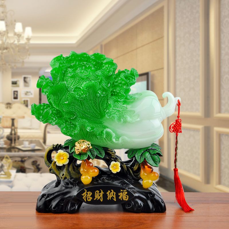 白菜玉白菜摆件百财如意摆件招财白菜家居玄关装饰品