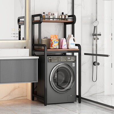 滚筒洗衣机一体柜阳台置物架不锈钢多层收纳架上方架多功能储物柜