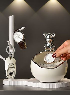 入户门口玄关钥匙收纳摆件轻奢高档鞋柜客厅乔迁新居创意装饰品