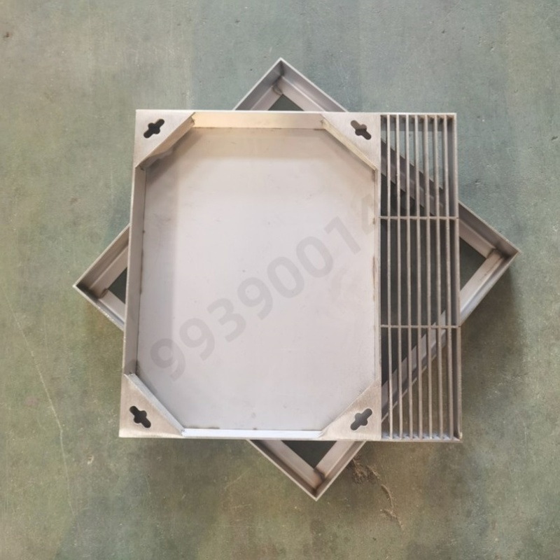圆形方形雨水口不锈钢窨井盖板隐形装饰井盖隐形井盖双边排水定制