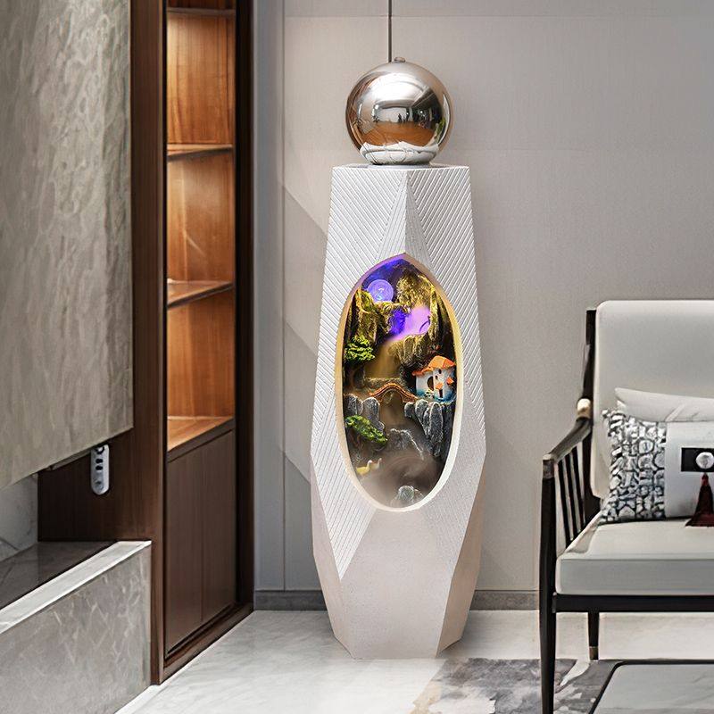 现代轻奢简约流水球摆件风水轮落地花瓶假山喷泉加湿香薰循环水流,家居饰品,流水摆件,淘宝优惠券,粉丝福利购,淘宝优惠卷