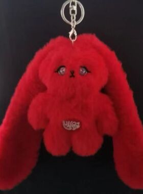 毛毛兔子挂件宋雨琦solo同款红Gigi线下咖啡厅毛绒