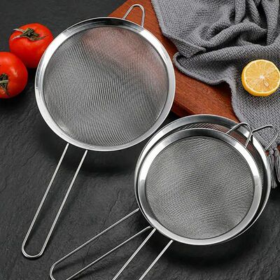 Set of 3 Fine Mesh Strainer Stainless Steel Fine Skimmer Foo