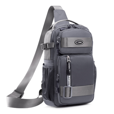 男士胸包大容量休闲旅行胸前包简约百搭单肩包时尚运动斜挎背包潮