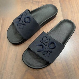 居家浴室一字拖 拖鞋 男士 刺绣高档室外夏季 沙滩鞋