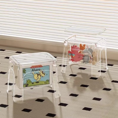 玩具收纳凳儿童透明毛绒娃娃玩偶储物凳家用客厅可坐凳子整理神器