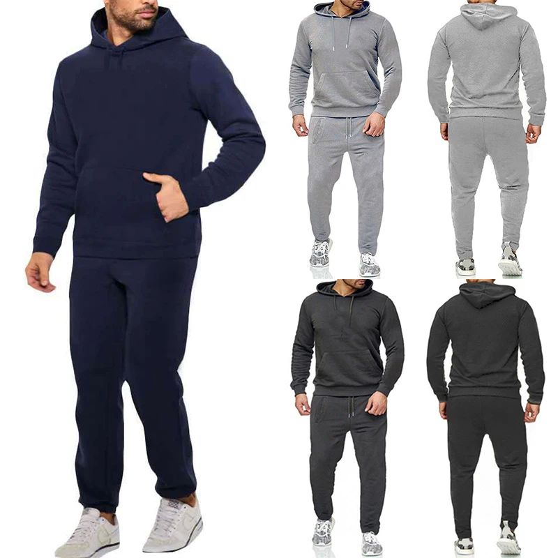 Pullover hooded sweater sports set男士套头连帽卫衣运动套装