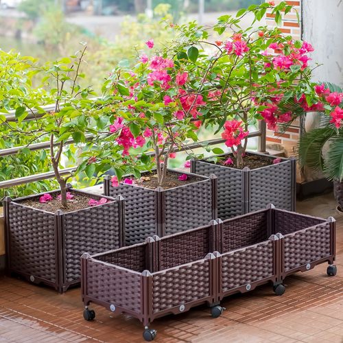 加厚种植箱阳台户外种花楼顶绿植园艺花园花盆家庭耐晒抗冻种植箱