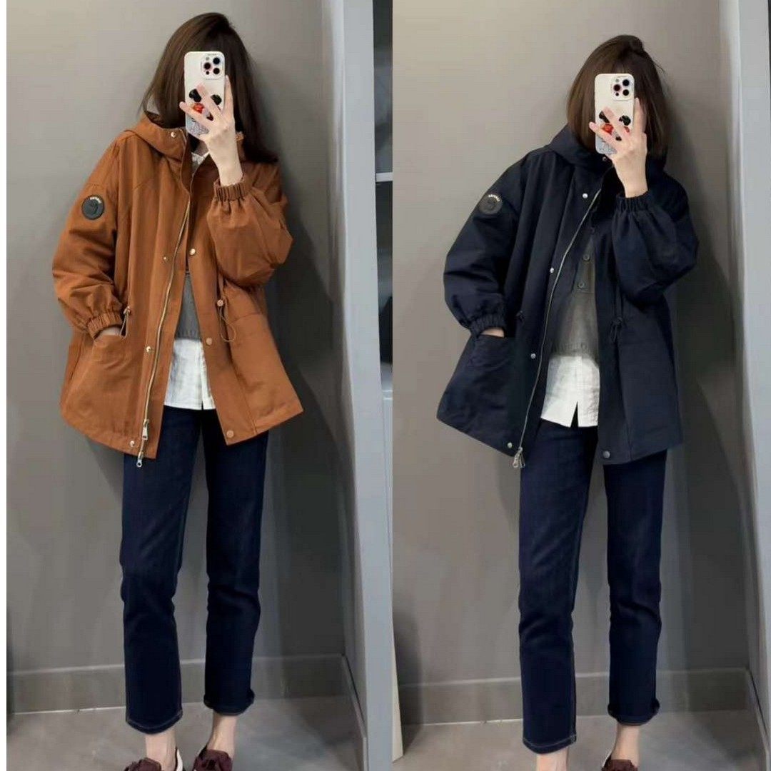 韩版防风连帽拉链冲锋衣外套女2025早春季新款宽松休闲中长款风衣,户外/登山/野营/旅行用品,帐杆/支撑杆/单杆修补管,淘宝优惠券,粉丝福利购,淘宝优惠卷