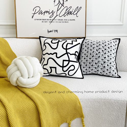 抱枕北欧ins风床上靠枕床头靠垫背客厅沙发抱枕套千鸟格