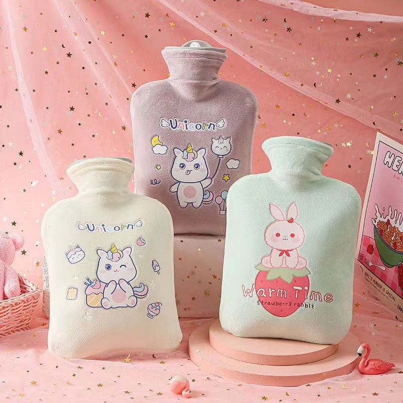 热水袋注水加厚防爆暖腰热敷宫腹肚子暖手宝大小号女学生毛绒可爱