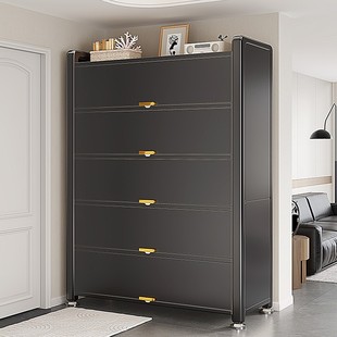 帅仕钢制鞋柜家用门口入户玄关收纳柜一体靠墙大容量储物防尘鞋架