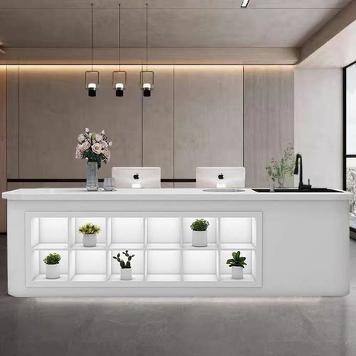 花店操作台收银台花艺工作台水果店果切台公司水吧台收银台定制