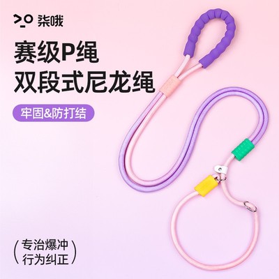 狗狗牵引绳防爆冲p绳中小型犬防挣脱P链大型犬拴狗绳套脖遛狗神器