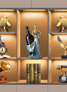 套装展示柜组合摆设办公室工艺品轻奢高级感客厅玄关家居酒柜摆件
