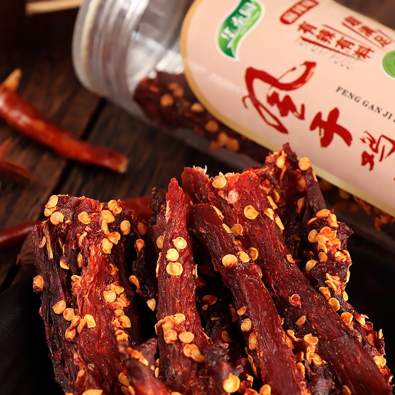 清真风干鸡肉干手撕鸡胸肉条麻辣零食罐装即食解馋休闲耐嚼零食品