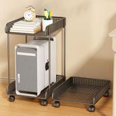 电脑桌上置机箱架主机托架台式 电脑主机箱托架底座置物架两层铁艺