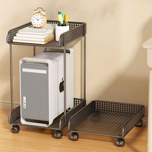 电脑桌上置机箱架主机托架台式电脑主机箱托架底座置物架两层铁艺