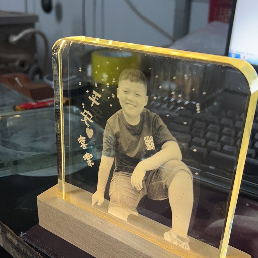 水晶玻璃画内雕定制照片装饰画纪念品桌面摆件生日礼物送女生男生图片