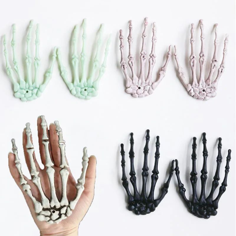 1 Pair Skeleton Hands Plastic Human Hand Horror Halloween De