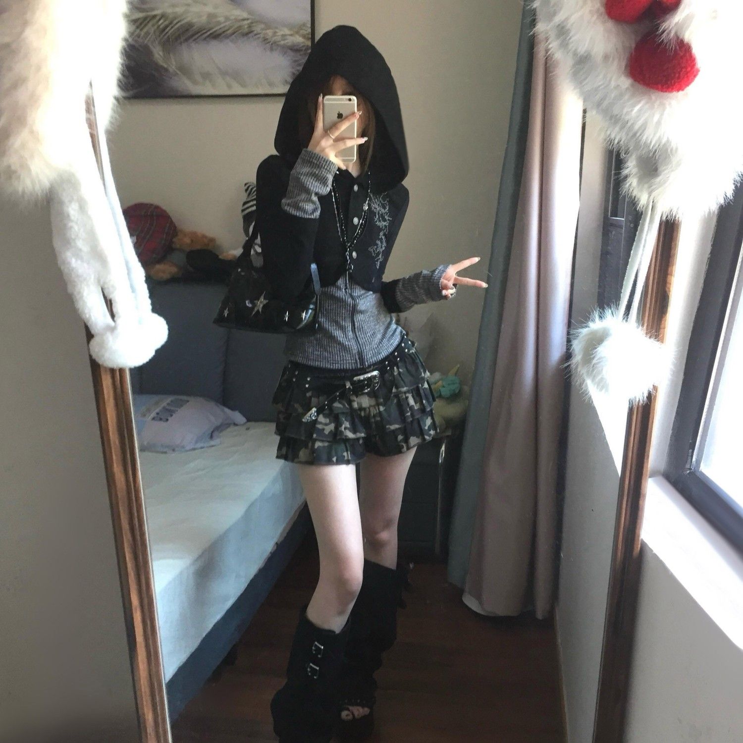 辣妹连帽拼接气质韩版长袖卫衣女2525秋季复古修身开衫上衣潮