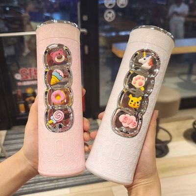 水杯女生高颜值学生党高颜值简约清新玻璃杯个性创意学生水杯女夏