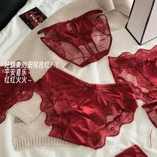 六件套红裤 福气女款 马年新春本命年蕾丝性感内裤 衩 中国红