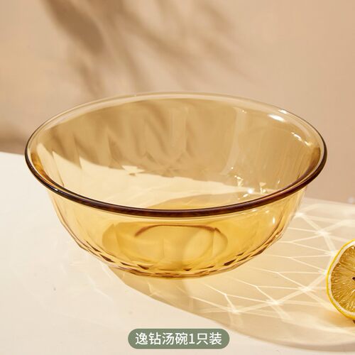 【一只装】2L大汤碗琥珀原色高硼硅玻璃逸钻家用耐高温微波炉烤箱