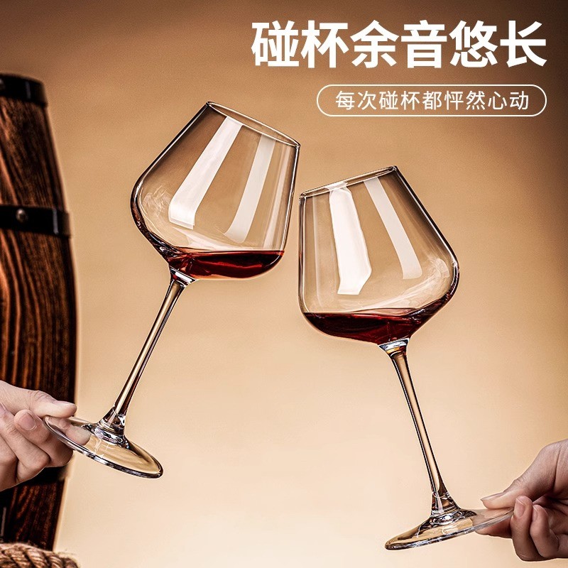 2只装勃艮第红酒杯套装大肚家用轻奢高档水晶玻璃葡萄酒高脚杯子
