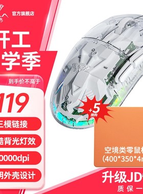 狼蛛SC660透明无线蓝牙鼠标三模连接轻量化鼠标游戏充电炫彩灯效