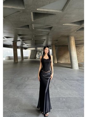 BETTER ME 冷淡风高级感辣妹套装蕾丝拼接缎面半身长裙