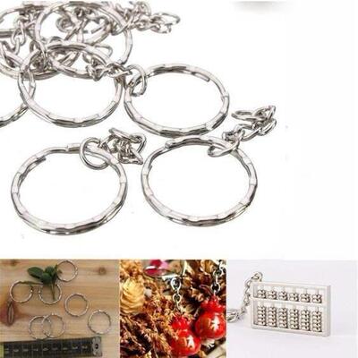 50pcs Metal Blank Keyrings Keychain Split Ring Keyfob Key