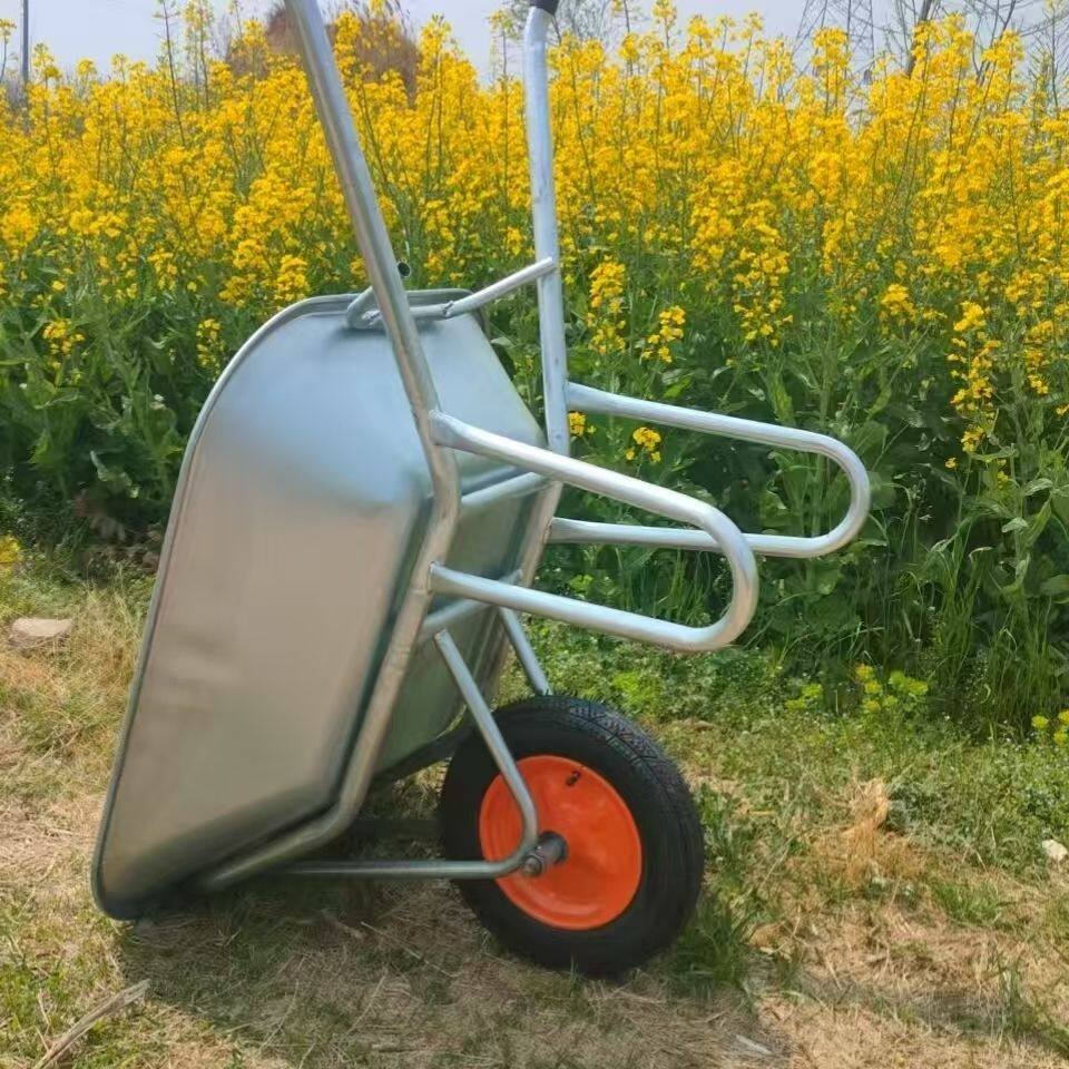 加厚农用双轮小推车单轮手推车工地用推沙石子家用推垃圾水果蔬菜
