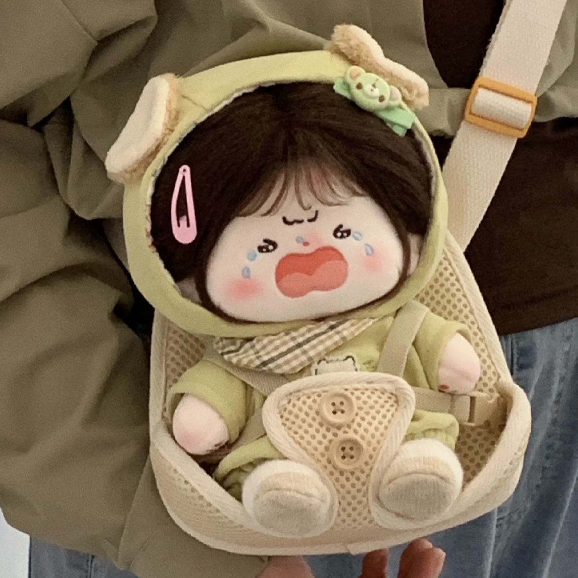 棉花娃娃的家具用品可爱 背带坐凳20cm玩偶卡