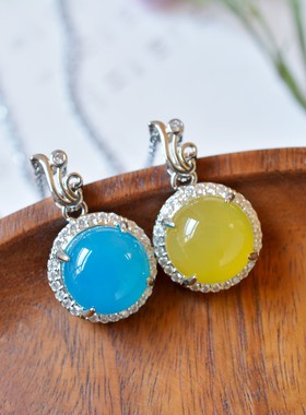 铜镶嵌玉髓时尚吊坠20367百搭气质款复古轻奢民族风国风