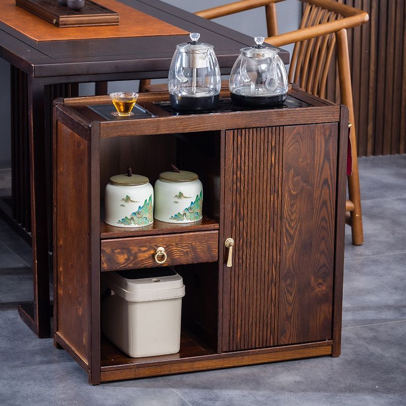 中式实木茶桌茶台复古茶水柜家用茶车茶具茶边几全自动烧水壶