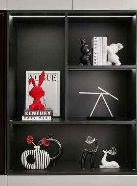 贝汉美轻奢永动仪水晶鹿花瓶酒柜客厅电视柜家居摆件乔迁新居礼品