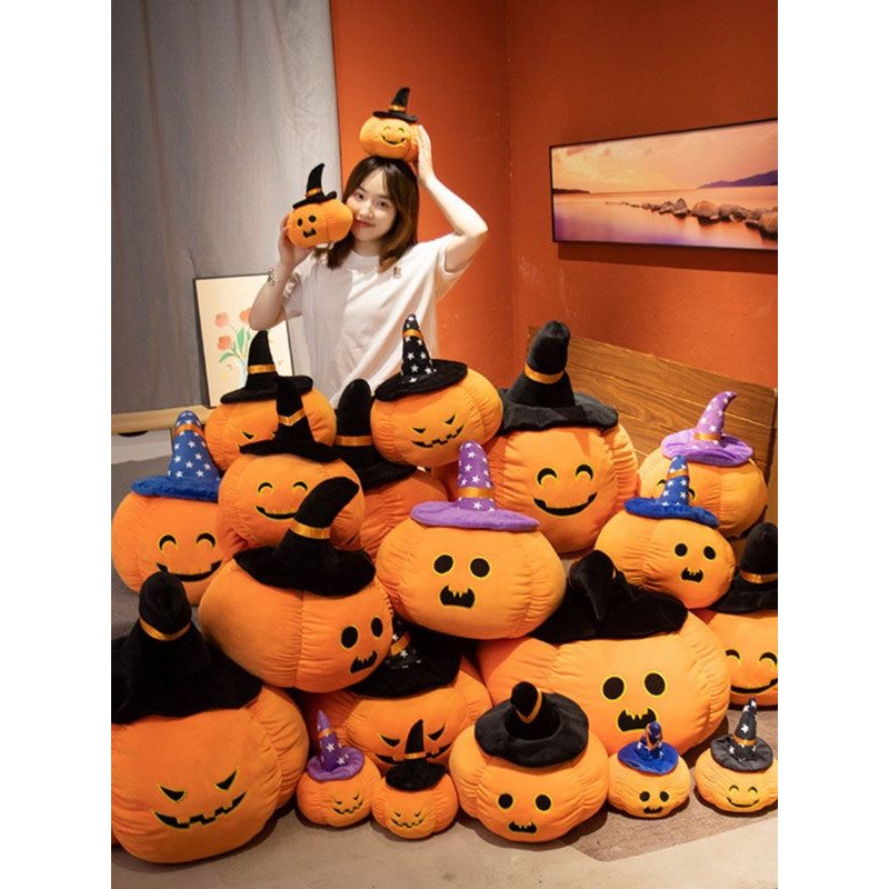 万圣节造景南瓜抱枕创意恶搞毛绒玩具幽灵礼物酒吧活动礼品场景布