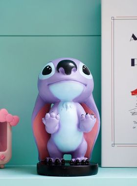 呆猫手柄支架创意动漫摆件手机架游戏机支撑史迪仔卡通手