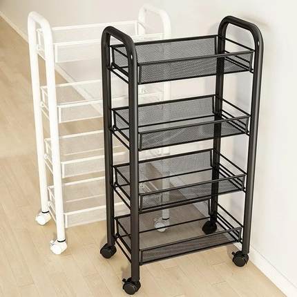 厨房置物架家用收纳储物架子落地多层用品大全小推车多功能蔬菜篮