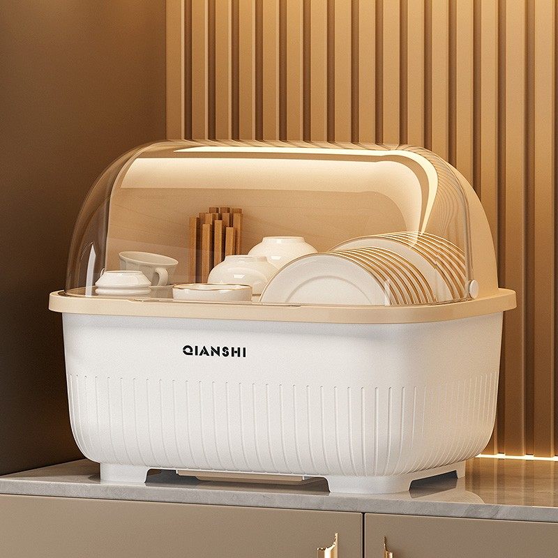 碗筷收纳盒装盘放碗碟沥水架厨房带盖多功能置物架子防尘餐具碗柜,收纳整理,整理架/置物架/收纳架,淘宝优惠券,粉丝福利购,淘宝优惠卷